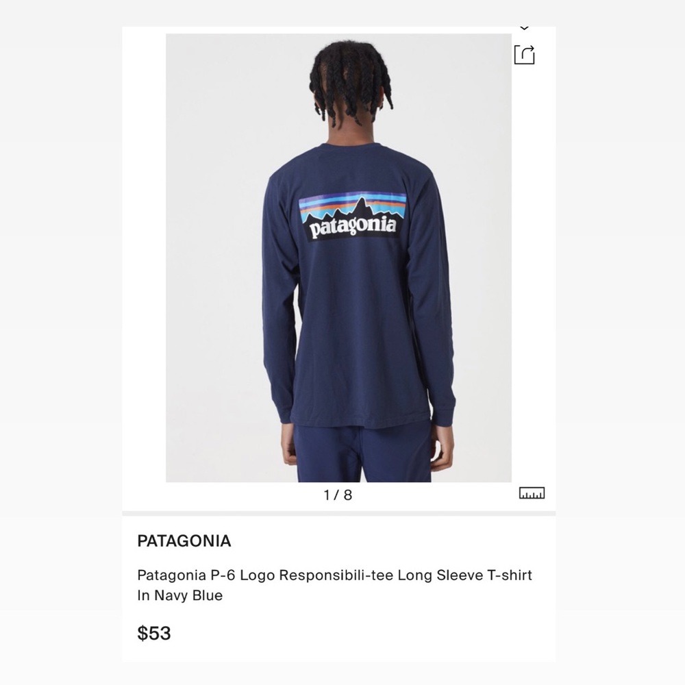 Patagonia Mens - P-6 Logo Long Sleeve Responsibili-Tee T-shirt - Classic Navy -L